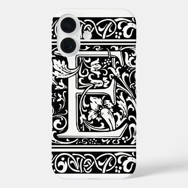 Coques Case-Mate iPhone Lettre E Monogramme médiéval Art Nouveau (Verso)