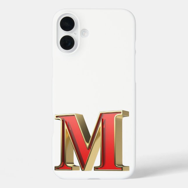 Coques Case-Mate iPhone Lettre en verre rouge M (Verso)