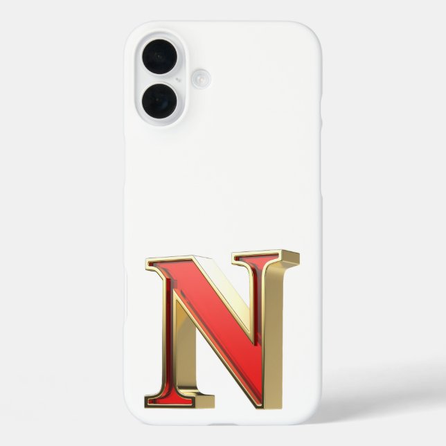 Coques Case-Mate iPhone Lettre en verre rouge N (Verso)