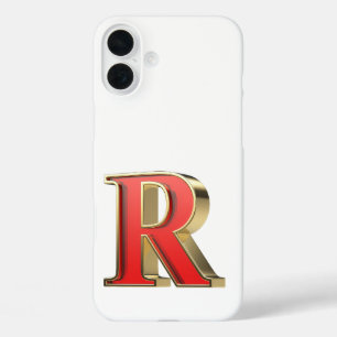 Coque Pour iPhone 16 Plus Lettre en verre rouge R