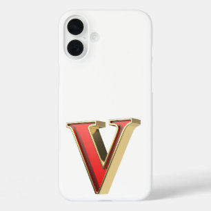 Coque Pour iPhone 16 Plus Lettre en verre rouge V