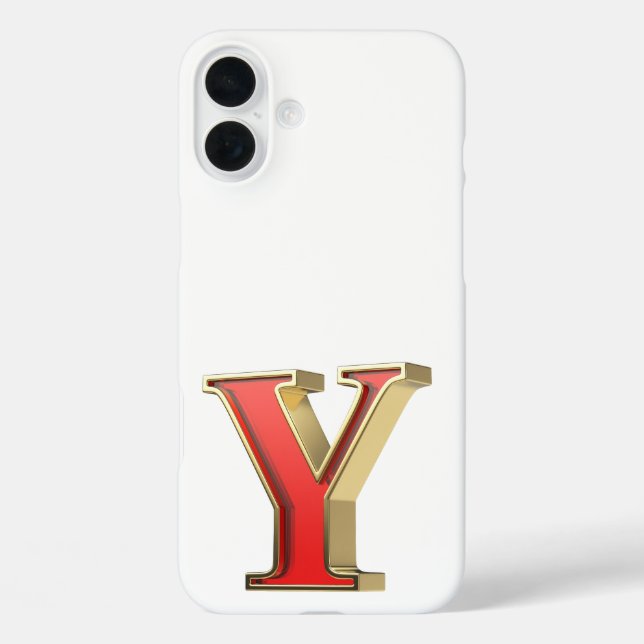 Coques Case-Mate iPhone Lettre en verre rouge Y (Verso)