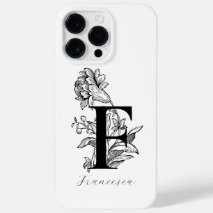 Coque Case-Mate iPhone Lettre F Monogramme Floral Botanique Nom