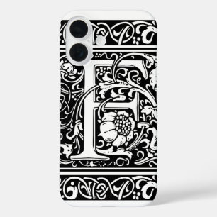 Coques iPhone 16 Lettre F Monogramme médiéval Art Nouveau