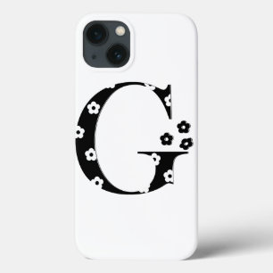 iPhone 13 Case lettre G à motifs fleurs