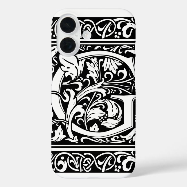 Coques Case-Mate iPhone Lettre G Monogramme médiéval Art Nouveau (Verso)