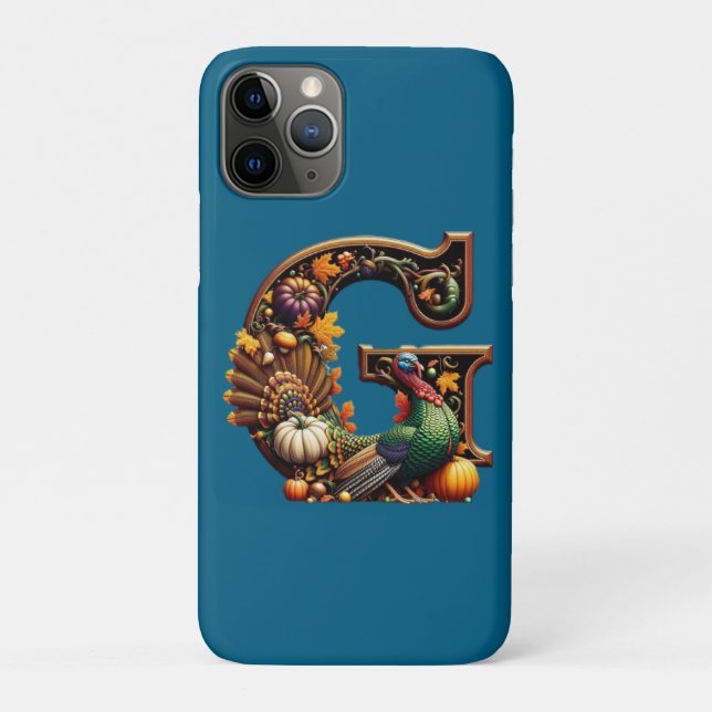 Coques Case-Mate iPhone Lettre G style Thanksgiving  (Dos)