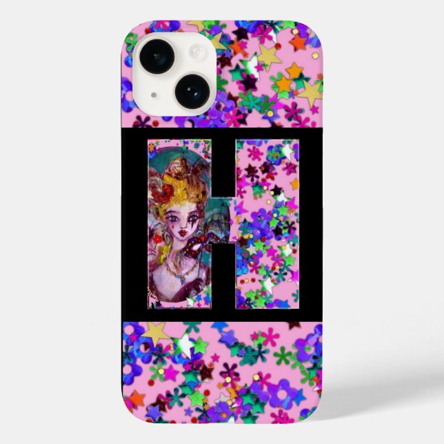 COQUES Case-Mate iPhone LETTRE H MONOGRAMME DE MASQUÉRADE VALENTINE VÉNÉTI (Verso)