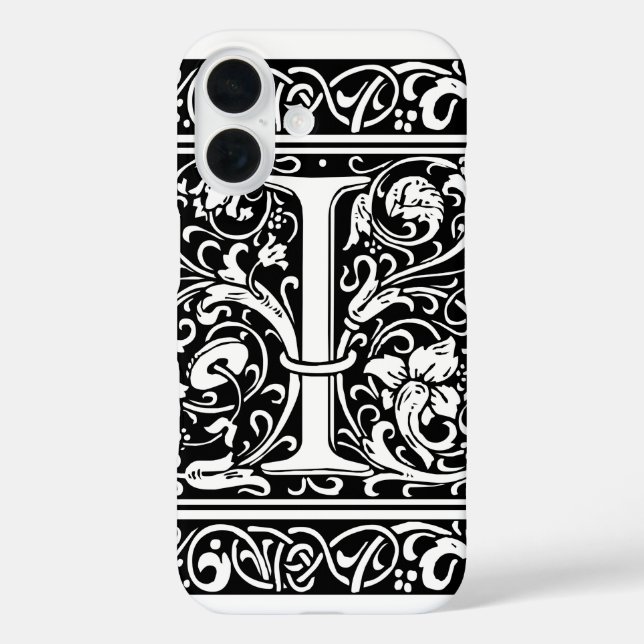 Coques Case-Mate iPhone Lettre I Monogramme médiéval Art Nouveau (Verso)