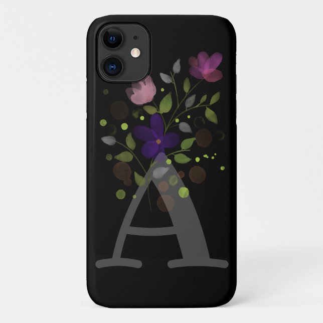 Coques Case-Mate iPhone LETTRE INITIALE A PLUS MODE Floral (Dos)