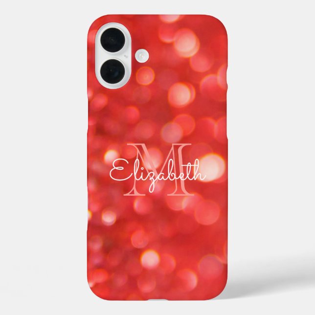 Coques Case-Mate iPhone Lettre initiale Monogramme Coral Parties scintilla (Verso)