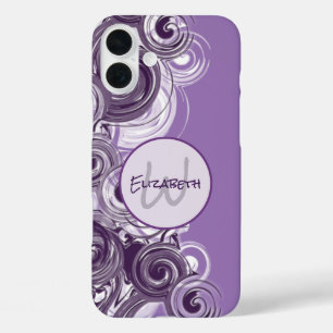 Coque Pour iPhone 16 Plus LETTRE INITIALE MONOGRAPHIQUE VAGUES Abstraites