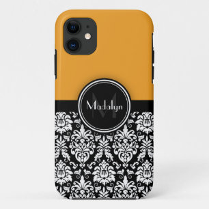 Etui iPhone Case-Mate LETTRE JAUNE NOIR BLANC DamME MONOGRAPHIQUE