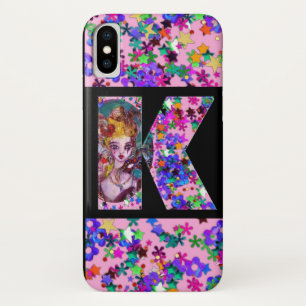 COQUE iPhone X   LETTRE K MONOGRAMME DE MASQUÉRADE VALENTINE VÉNÉTI