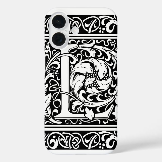Coques Case-Mate iPhone Lettre L Monogramme Art Nouveau Médiéval (Verso)