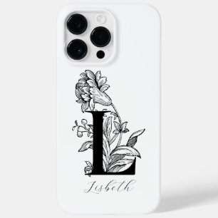 Coque Case-Mate iPhone Lettre L Monogramme Floral Botanique Nom       