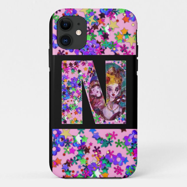 COQUES Case-Mate iPhone LETTRE M MONOGRAMME MONOGRAMME DE LA MASQUÉRADE VÉ (Dos)