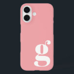 Coque Pour iPhone 16 Lettre Monogramme minimaliste mignonne en rose Ros<br><div class="desc">Lettre Monogramme minimaliste mignonne en coque iphone rose Rose</div>