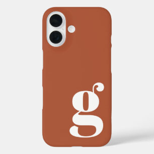 Coque Pour iPhone 16 Lettre Monogramme minimaliste mûre en rouille