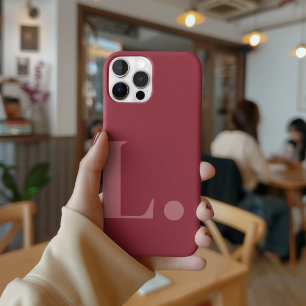 Coque Case-Mate iPhone Lettre Monogramme rouge Style minimaliste couleur