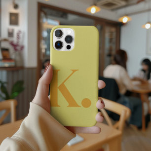Coque Case-Mate iPhone LETTRE MONOGRAPHIQUE JAUNE COULEUR DE BASE Minimal