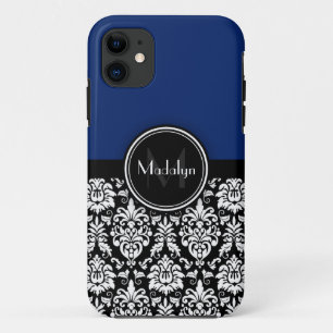 Coque Case-Mate Pour iPhone LETTRE MONOGRAPHIQUE NOIR BLANC DE LA Marine