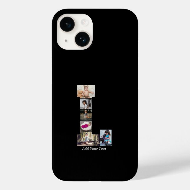 Coques Case-Mate iPhone Lettre noire et blanche L Photo Collage (Verso)