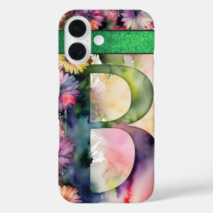 Coque Pour iPhone 16 Lettre personnalisée B Elégante aquarelle florale