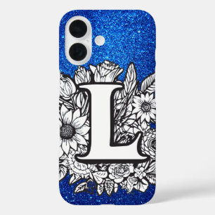 Coque Pour iPhone 16 Lettre personnalisée L Élégante Parties scintillan