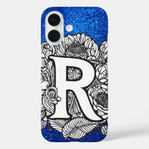 Coque Pour iPhone 16 Lettre personnalisée R Élégante Parties scintillan
