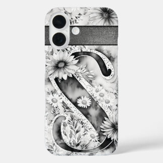 Coque Pour iPhone 16 LETTRE PERSONNALISÉE S Elégante Aquarelle Florale
