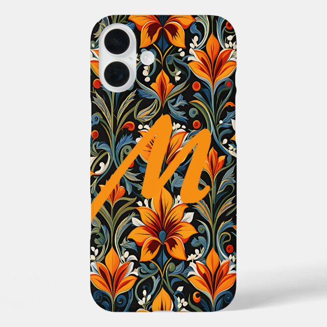 Coques Case-Mate iPhone Lettre personnalisée sur le design de fleur (Verso)