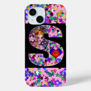 COQUE POUR iPhone 15 LETTRE S DU MONOGRAMME S DE LA MASQUÉRADE VÉNITIEN