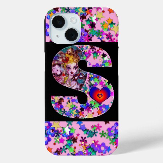 COQUES Case-Mate iPhone LETTRE S DU MONOGRAMME S DE LA MASQUÉRADE VÉNITIEN (Verso)