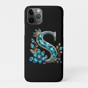 Case-Mate iPhone Case Lettre S et couronne de cristal de turquoise