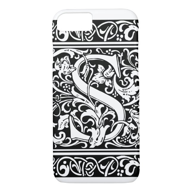 Coques Case-Mate iPhone Lettre S Monogramme médiéval Art Nouveau (Dos)