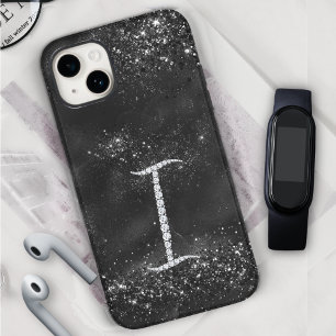 COQUE Case-Mate iPhone LETTRE STYLE FLEURIE DE CRESTAL I NOIR