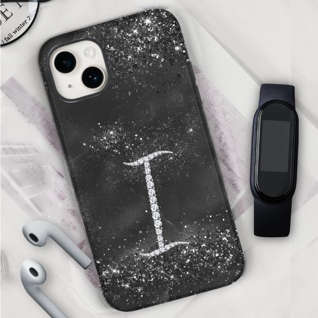 COQUES Case-Mate iPhone LETTRE STYLE FLEURIE DE CRESTAL I NOIR (Créateur téléchargé)