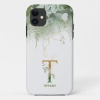 Lettre T Fern et Coque-coque iphone Succulent