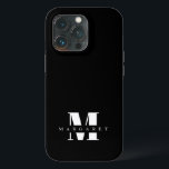 Case-Mate iPhone Case LETTRE Téméraire Simple Minimaliste Chic Nom du mo<br><div class="desc">Lettre en gras simple et minimaliste chic Monogramme Nom iPhone 13 Pro Coque</div>