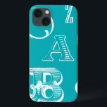 iPhone 13 Coque Lettres décoratives sur Arrière - plan bleu<br><div class="desc">Une véritable soupe alphabétique vous attend lorsque vous achetez cette impression de lettres décoratives sur un arrière - plan bleu. Une création Vision Studio,  ce serait un grand ajout à la salle d'un enfant ou à sa salle de jeux. Commandez une impression dès aujourd'hui !</div>