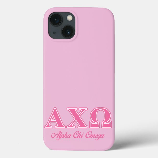 Coques Case-Mate iPhone Lettres roses d'Omega de Chi d'Alphi (Verso)