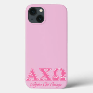 Coques Pour iPhone Lettres roses d'Omega de Chi d'Alphi