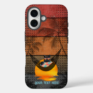 Coque Pour iPhone 16 L'évasion tropicale du Chat Cool