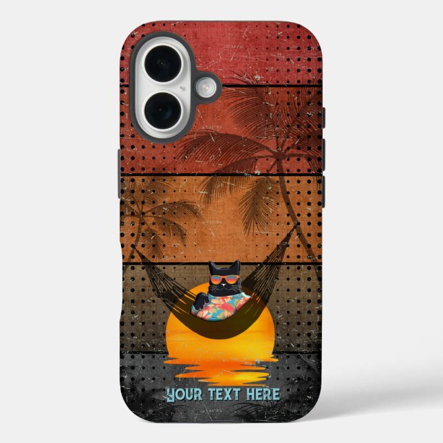 Coques Case-Mate iPhone L'évasion tropicale du Chat Cool (Verso)