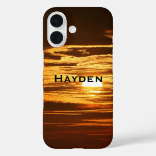 Coque Pour iPhone 16 Lever de soleil à travers les nuages Personnalisé