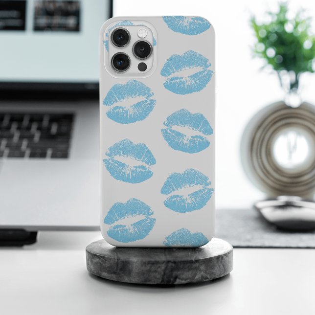 Coques Case-Mate iPhone Lèvres bleues, motif de lèvres, rouge à lèvres ble (Créateur téléchargé)
