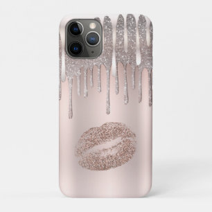 Case-Mate iPhone Case Lèvres d'argent rose Icy Lèvres d'Parties scintill