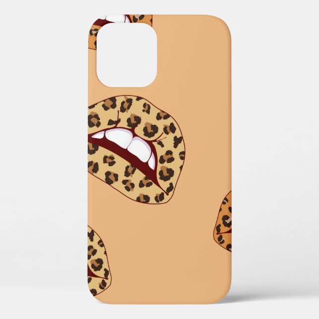 Coques Case-Mate iPhone lèvres Empreintes de léopard sans couture motif, l (Verso)