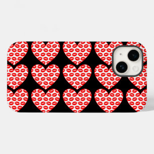 Coque Pour iPhone 14 Lèvres qui s'embrassent coeurs